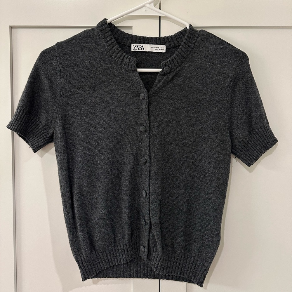 Zara Women's Charcoal Button-Up Cardigan